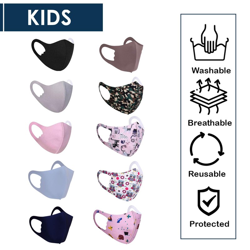 Kids Childrens Face Mask, Reusable Washable Bandana, Protective Face Cover
