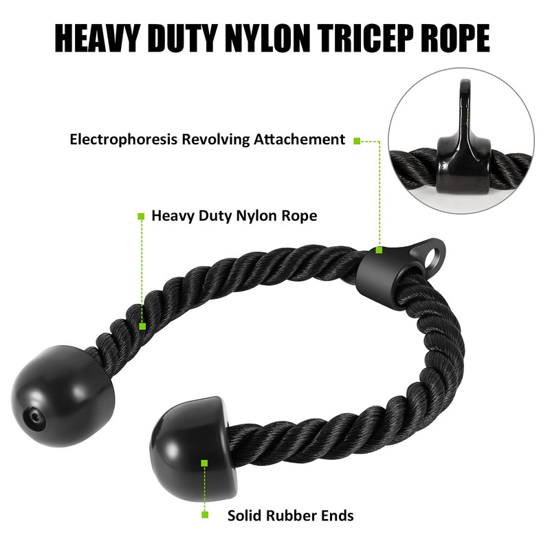 DYNASQUARE Lat Pulldown Attachments Combo, Curl Pulldown Bar with 360°