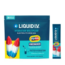 Liquid I.V. Hydration Multiplier, 30 Stick Packs Sugar Free Firecracker