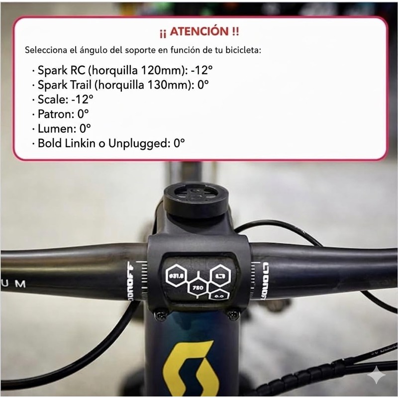 Bike3D GPS Mount Compatible with Scott Spark and Patron 2022/25,