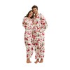 XMASCOMING Women's & Men's Hooded Fleece Onesie Pajamas White Xmas