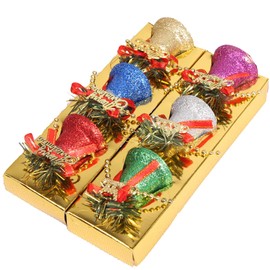 Christmas Bells Ornaments 6 Pcs Color Christmas Ornaments Christmas Tree Bells Pendants Christmas Craft Bells for Christmas Holiday Party Decoration