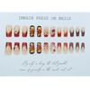 IMRAIN Handmade Press on Nails Square Long Fake Nails Orange