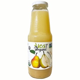 IOS Love Organic Juice - USDA Organic Certified - Cold Pressed, No Added Sugar, No Water, No Artificial Colors, No Preservatives, No Flavors Added, No Gluten - 33.8 Fl Oz (Pear, Pack of 2)