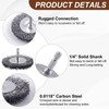 AOKLIT 9 Pack Carbon Steel Drill Wire Brush, 1/4-Inch Hex