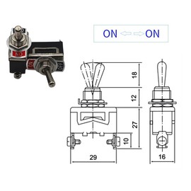 AIMALL 5X Waterproof Toggle Flick Switch 250V ON/Off Car Dash Light Metal 12 Volt Boot, SPST 2Pin Heavy Duty, 15A Rocker Toggle, 1.14x0.63x2.2 Inches
