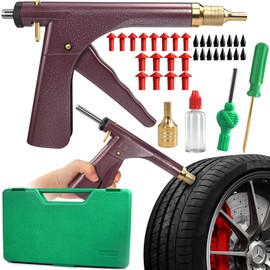 SBGGRL Mushroom Tire Plug Kit,Tire Plug Gun with 16 Plugs for Tire Punctures and Flats On Motorcycle,Cars,ATV, Trucks & Tractors, Fix a Flat Tire Roadside Tire Repair Kit