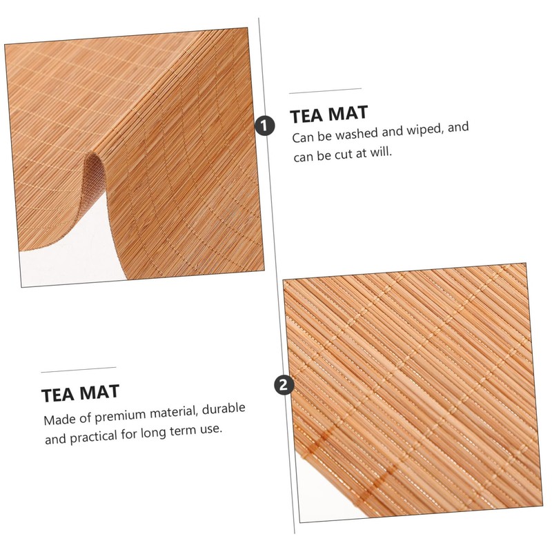 Mobestech 1Pc Bamboo Table Runner Tea Mat and Table Placemat