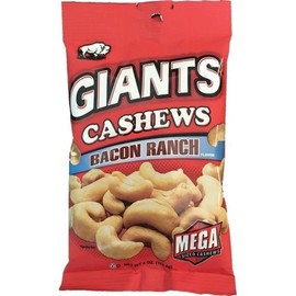 Giants Bacon Ranch Flavor Cashews, 4 Ounce -- 8 per case.