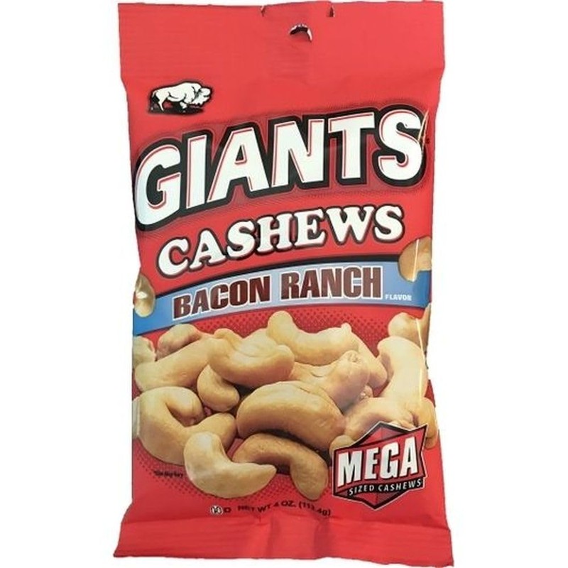 Giants Bacon Ranch Flavor Cashews, 4 Ounce -- 8 per