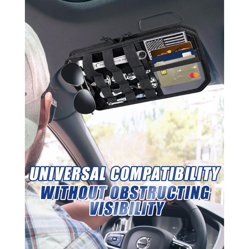 Heavy Duty Molle Car Sun Visor Organizer Tactical Pounch with