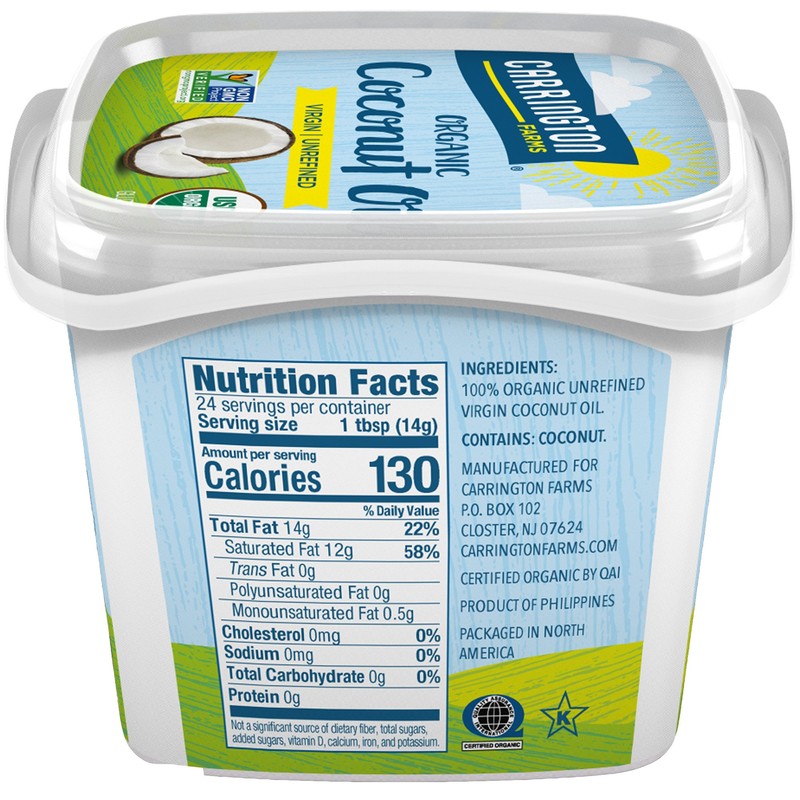 Carrington Farms Organic Virgin Coconut Oil, 12 Fl Oz