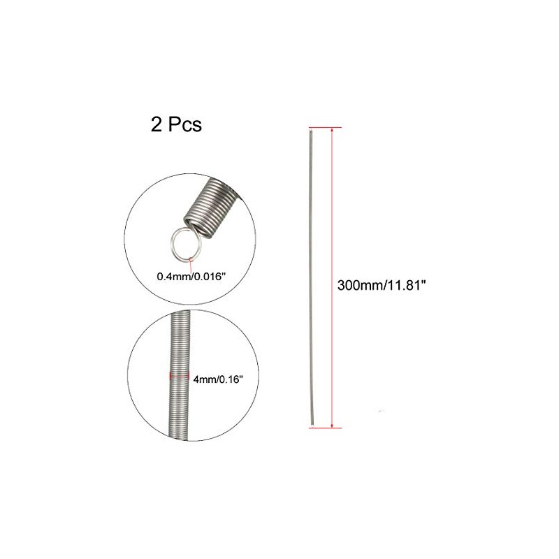 sourcing map Tension Spring Wire Diameter 0.016 Inch AD 0.16
