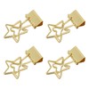 100 Pcs Binder Clips Star Shape Paper Clamps Hollow Long