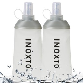 INOXTO Soft Flask,Collapsible Soft Water Bottles for Hydration Vests and Running Packs, Soft Flask Running Bottles for Hiking Cycling(250/500 ml) (2 PCS BIG)