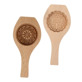 Ciieeo 2Pcs Wooden Baking Molds for Moon Cakes and Desserts Easy Release and Clean for Home Baking and