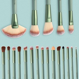 Makeup Brushes, Makeup Brush Set Travel Essentials Makeup Kits 28Pcs Makeup Sponge Silicone Face Mask Brush Synthetic Kabuki Foundation Powder Concealers Eye shadows Blush Makeup Bag Gifts for Her