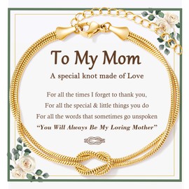 Tarsus Mom Gifts Mothers Day Birthday Christmas Gifts for Mom Bracelet from Daughter Mother Knot Bracelets Jewelry Presents