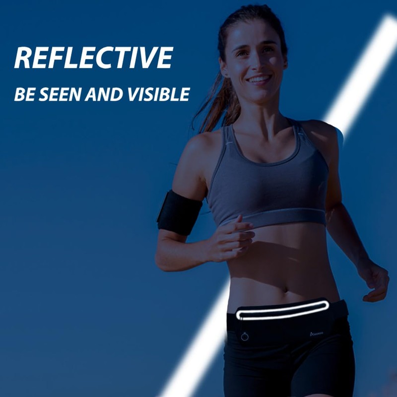 AIKENDO Slim Running Belt Fanny Pack,Runners Waist Pouch Bag Exercis