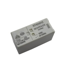 2Pcs RT424012 DPDT Relay 12VDC 8A, White