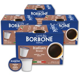 Caffè Borbone Italian Roast Coffee (40 Count) – Medium Dark Roast, Arabica & Robusta Blend, Roasted in Italy for a Bold, Smooth Taste – Single Serve Coffee Pods Compatible with K-Cup Brewers