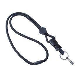 2 Pack-Heavy Duty Breakaway Lanyards for ID Badges and Keys-Badge Holder-Keychain Neck Strap-Durable Round Tactical Cord with Detachable Buckle-Adjustable Slide-Metal Hook by BETOOM (Black)