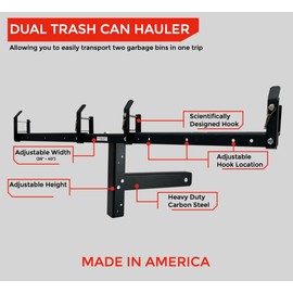 American Made Premium Dual Can Receiver Garbage Hauling Hitch - by Garbage Commander