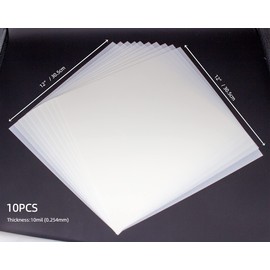 10PCS 10mil Blank Mylar Stencil Sheets,12X12 inch Milky Translucent PET Blank Stencils Sheets,Template Material for Laser Cutting Machines , Food-Safe Craft Plastic