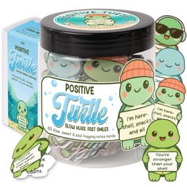 Positive Turtle Jar – 60 Funny Emotional Supports, Sea Turtle Gifts, Birthday Gifts for Women, Teens, Tweens, Girls –Turtle Decor, Trendy Teen Girl Stuff, Graduation Gifts, Back to School Gifts