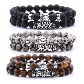 Veraly Conjunto De Pulseras Buda Cuentas Naturales Unisex 2pz
