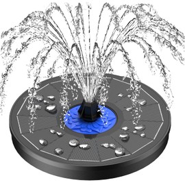SZMP Solar Fountain Upgrade, 3.5W Solar Powered Bird Bath Fountains with Flower, Outdoor Water Feature Solar Pump with 7-in-1 Nozzles, 4 Fixed Pipes for Humingbirds, Garden, Pool, Pond, and Fish Tank