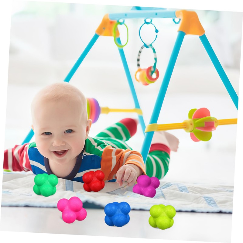 WOONEKY 6 Pcs Hexagonal Reaction Balls Agility Training Fitness Balls