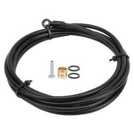 equlup Disc Brake Hose 2M DIY Bikes Cuttable Hydraulic Disc Brake Hose Hose Cable Kit Brass Insert Wire for SLX XT XTR Mountain Bikes (Black)