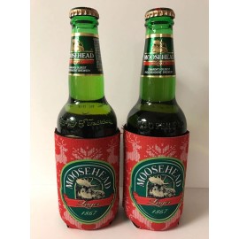 Moosehead Lager 12 oz Koozie Cooler Bottle Can Winter | Set of Two (2) New & F/S