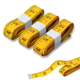 CALLYSONIC 3 Pieces Tape Measure Body 300 cm / 120 Inches, Tailor's Tape Measure, Double-Sided Measuring Tape Body, 2 in 1 Measuring Tape Sewing with CM and INCH, Body Measuring Tape Yellow for