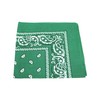KELLY dark GREEN cotton bandana scarf SQUARE BLACK WHITE PAISLEY