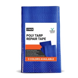 Moose Supply Heavy Duty Tarp Waterproof Poly Repair Tape, UV Resistant, Strong Adhesive Weatherproof Patch Kit, Repairs Holes, Patches, Rips, Tears, Frayed Edges in Tarps, Tents, 2 Pack, Blue
