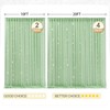 20x10ft Green Tulle Backdrop Curtain with Lights String for Parites,