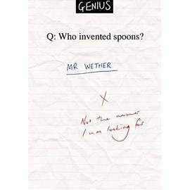 Humorous Funny Blank Greeting Card - Who Invented Spoons ? Mr Wether (Wetherspoons) Genius Range by Ian Blake (WDM-463877) Suitable for Birthdays or Any Occasion