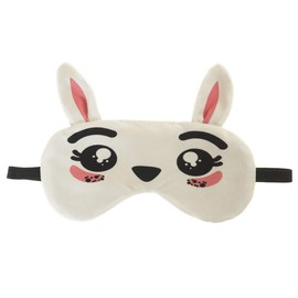 Sleep Mask with Ears Travel Relax Eye Mask Cover Bed Nap Blindfold His Black Pattern Animal Creative Face [042], Rabbit with Ears