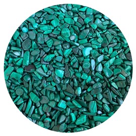Wholesale Natural Semi Tumbled Malachite Gemstone Chips, Crushed Mini Crystals, Undrilled Crystal Chips (Malachite, 1 Pound)