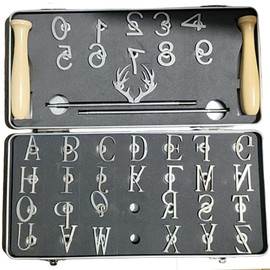 Wood Branding Iron Set, 104 Pieces, 1 Inch Characters with 10 Inch Handle, for Steak, BBQ, Leather (38)