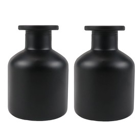 ZJIVQO Glasdiffusor-Fläschchen, Aromatherapie-Behälter, Duftdiffusor-Flaschen für DIY ätherisches Öl, Diffusor, Geschenk, Mattschwarz, 2 Stück