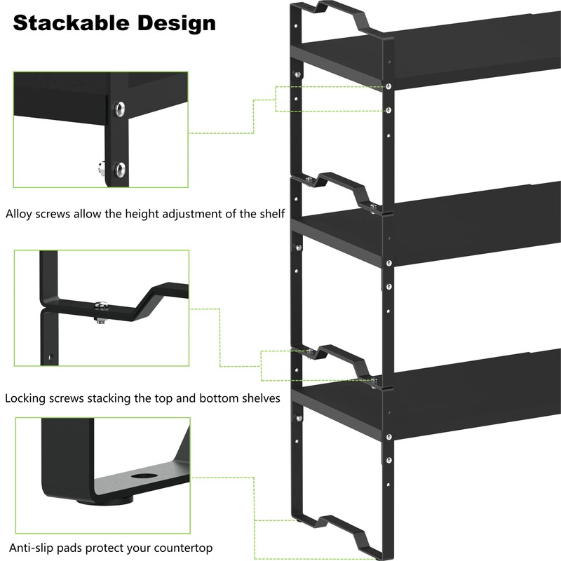 Jojocross Expandable Shelf for Cabinet Organizer Adjustable Stackable Spice Rack