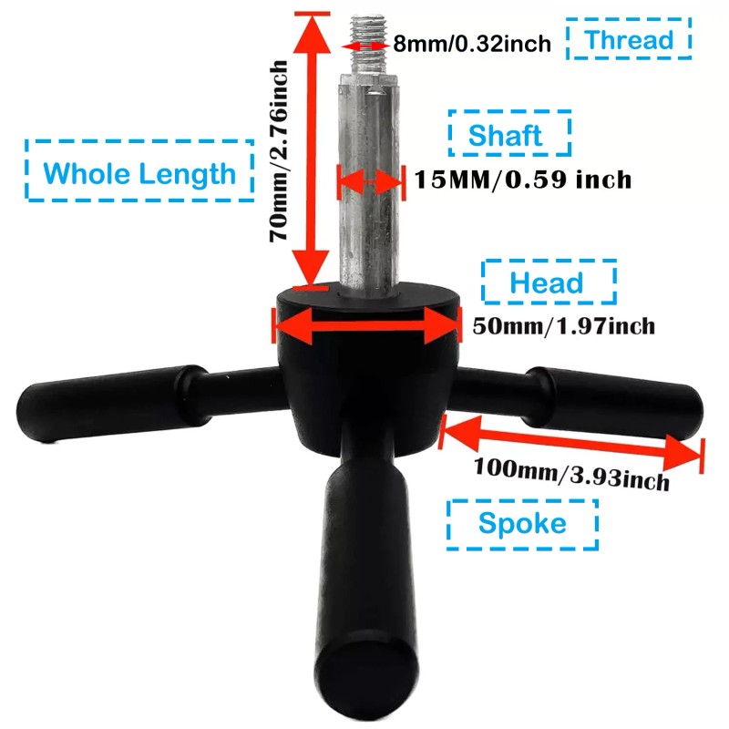 MOUNT 3 Spoke Gun Safe Handle Replacement, Black Heavy-Duty Handle