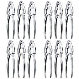 12 Pcs Crab Crackers and Tools, Lobster Nut Crackers for Crab Legs, Heavy Duty Seafood Picks Tools, Opener Home Kitchen Parties, Silver
