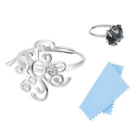 UNICRAFTALE 1Pc 925 Sterling Silver Claw Ring Blank Adjustable Ring Base Findings Claws Ring Base Finger Ring Components Gem Holder Finger Ring Bezel Settings for Crystal Ring Jewelry Making