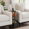 TUTOTAK Narrow Side Table with Charging Station, Slim End Table
