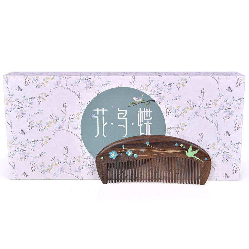 TAN MUJIANG TANKISHO Wooden Comb, Anti-Static, Natural Wood, Ome