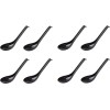 JapanBargain 8 Pcs Japanese Black Soup Spoons with Hook Black